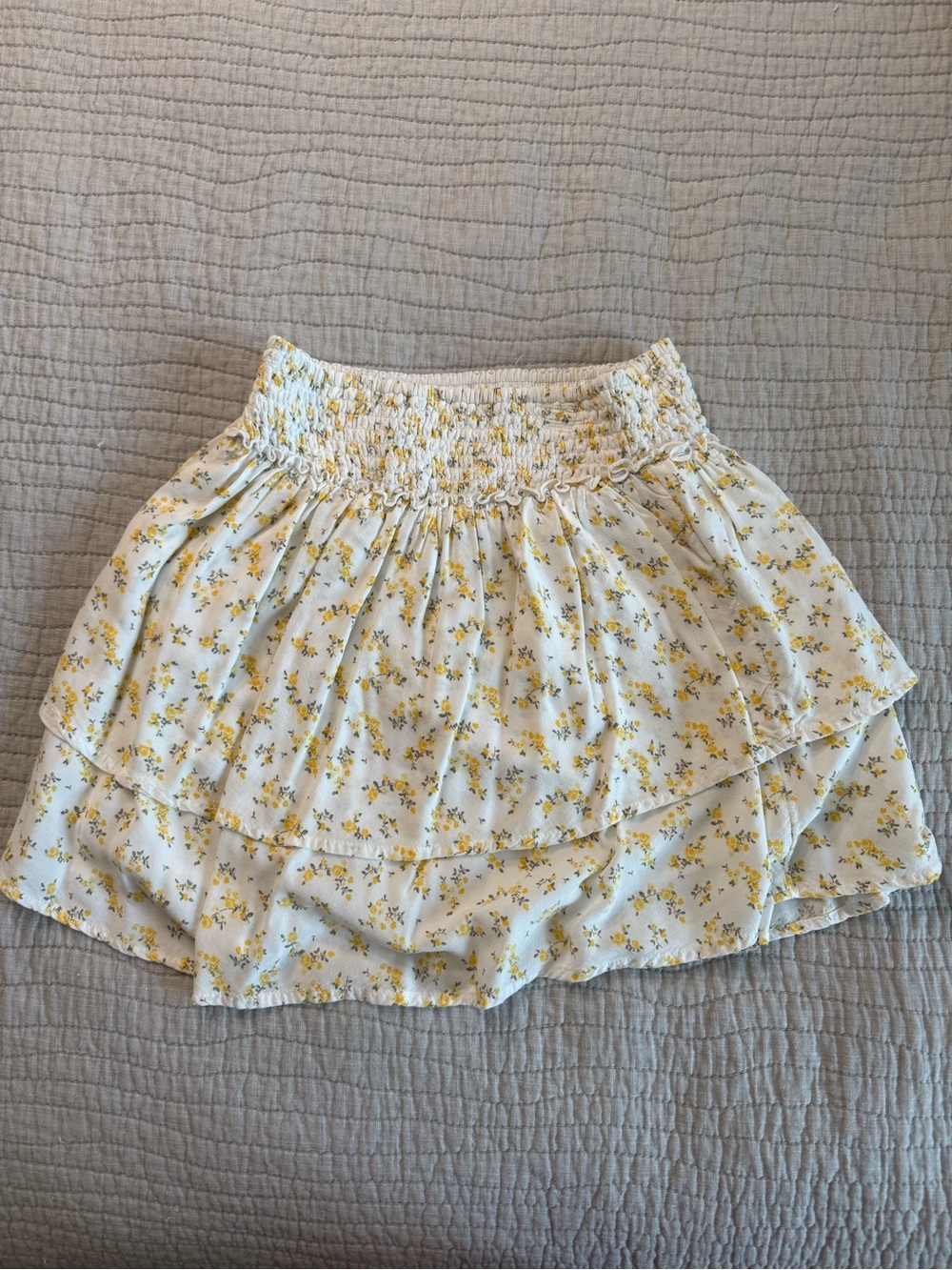 Hollister White and Yellow Floral Skirt